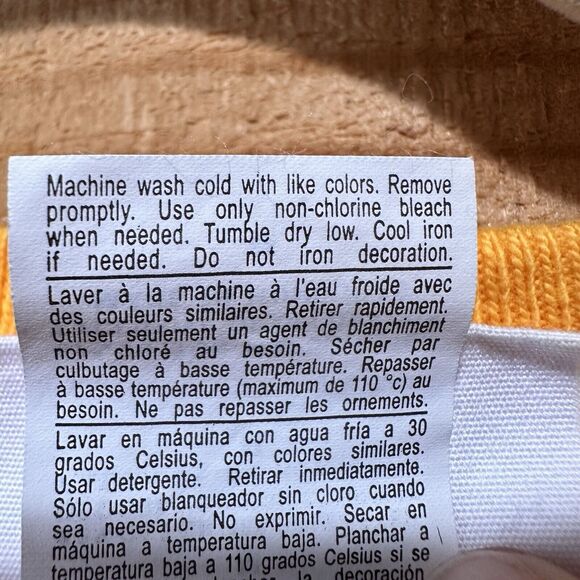 Champion Crew Neck Reverse Weave Sweatshirt Big Spell Out Velvet Logo M GOLD - Picture 5 of 9